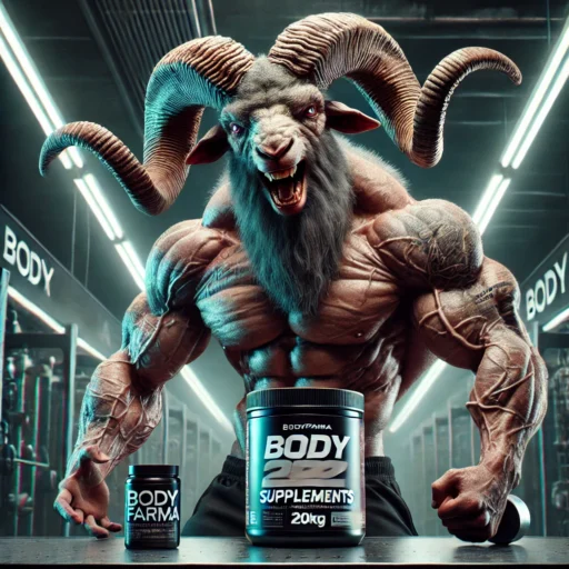 cropped DALL·E 2024 12 16 01.26.52 A muscular highly detailed goat with curled horns and a fierce aggressive expression teeth grinding in rage. The goat has a very hairy robust body