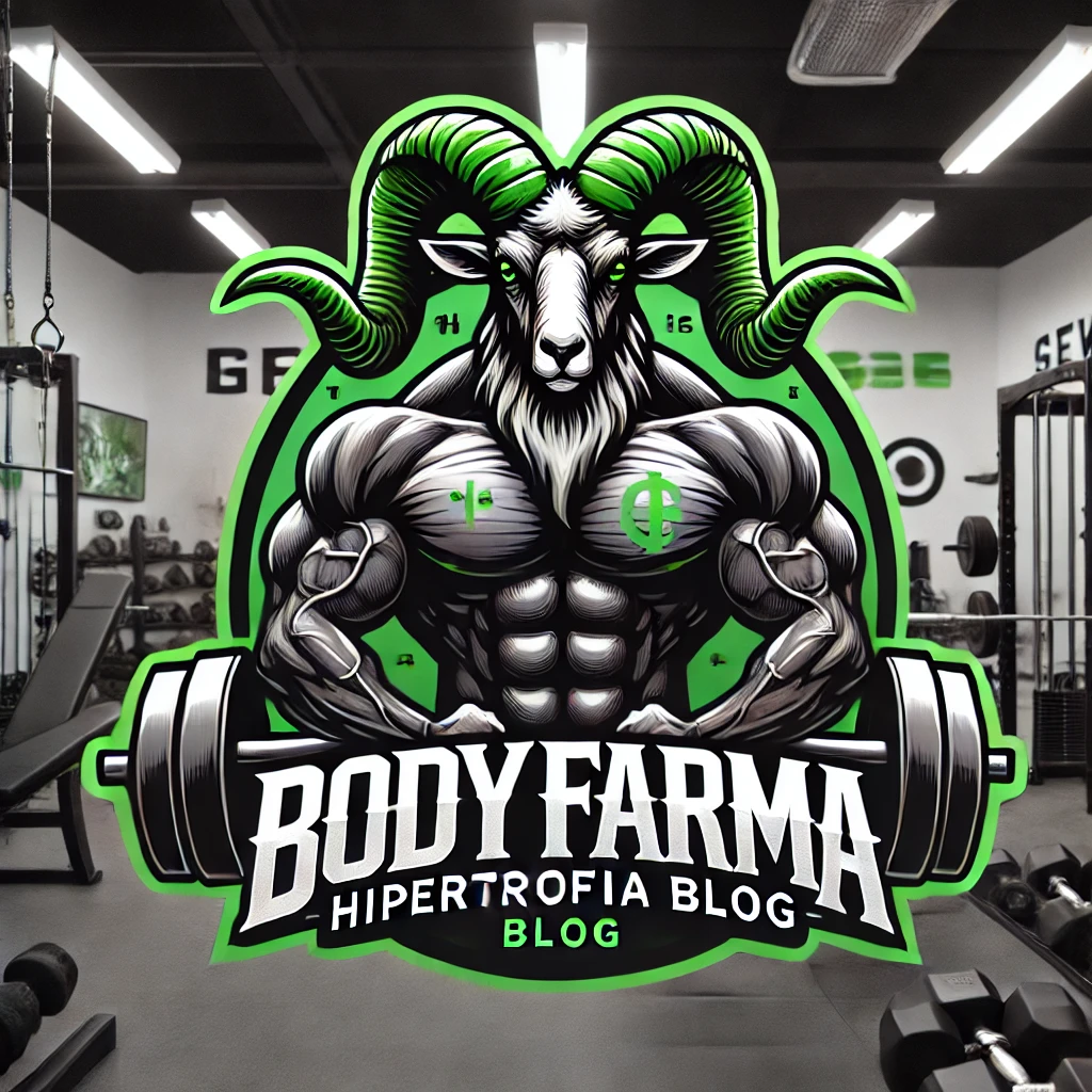 dalle 2025 01 06 10 21 34 an enhanced stylized logo for the blog body farma hipertrofia blog featuring a muscular goat with prominent horns horn goat in shades of dark gree